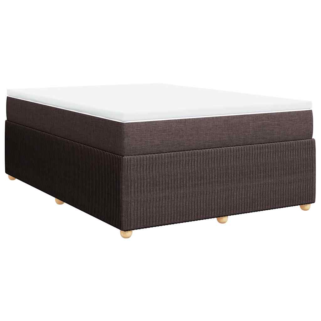 Κρεβάτι Boxspring με Στρώμα Σκούρο Καφέ 140x200 εκ Υφασμάτινο - Pakobazaar