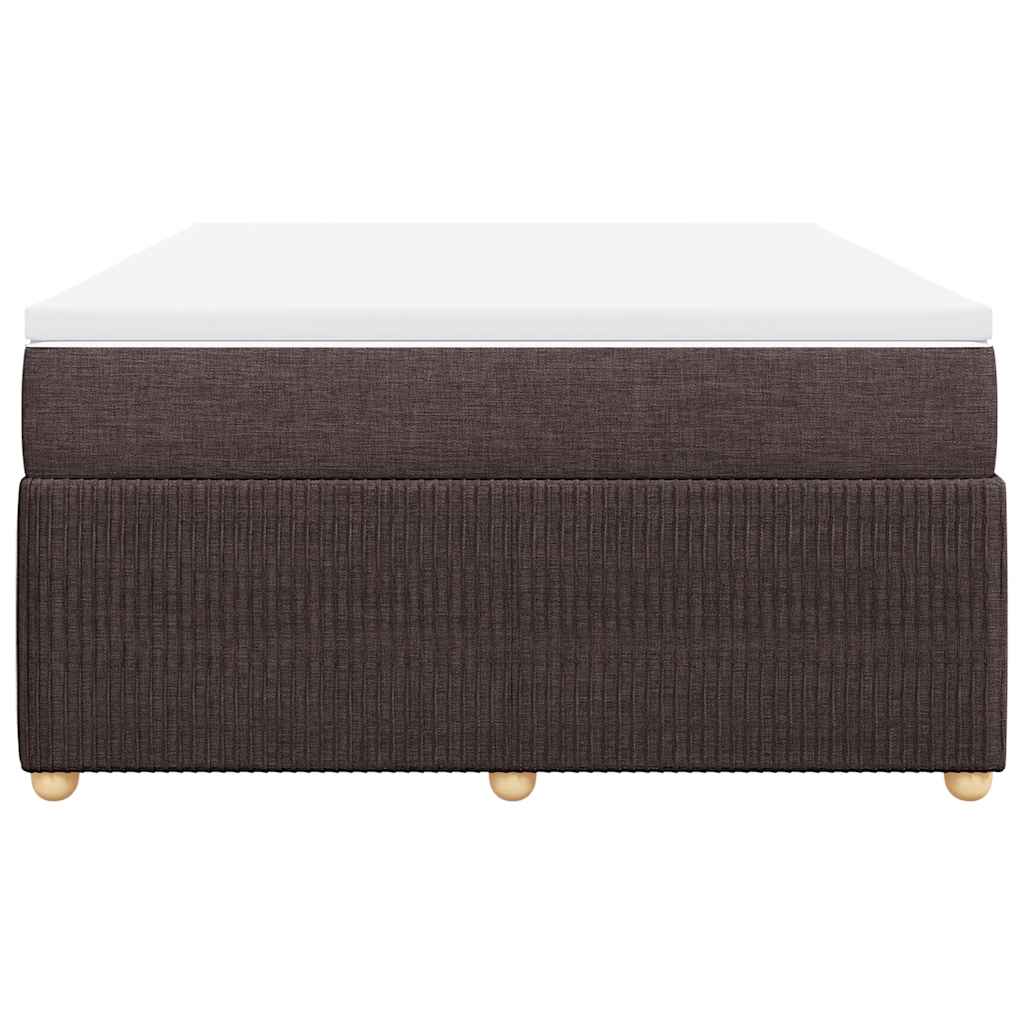 Κρεβάτι Boxspring με Στρώμα Σκούρο Καφέ 140x200 εκ Υφασμάτινο - Pakobazaar