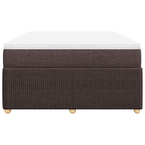 Κρεβάτι Boxspring με Στρώμα Σκούρο Καφέ 140x200 εκ Υφασμάτινο - Pakobazaar