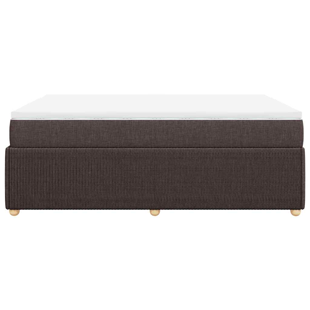 Κρεβάτι Boxspring με Στρώμα Σκούρο Καφέ 140x200 εκ Υφασμάτινο - Pakobazaar