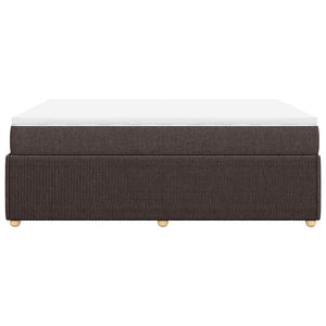Κρεβάτι Boxspring με Στρώμα Σκούρο Καφέ 140x200 εκ Υφασμάτινο - Pakobazaar