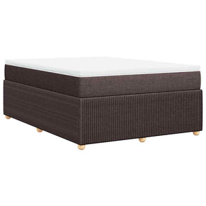 Κρεβάτι Boxspring με Στρώμα Σκούρο Καφέ 140x200 εκ Υφασμάτινο - Pakobazaar