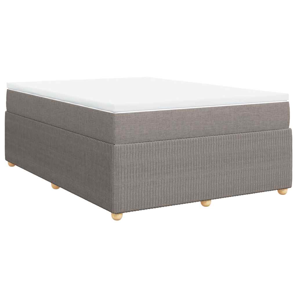 Κρεβάτι Boxspring με Στρώμα Taupe 140x200 εκ. Υφασμάτινο - Pakobazaar