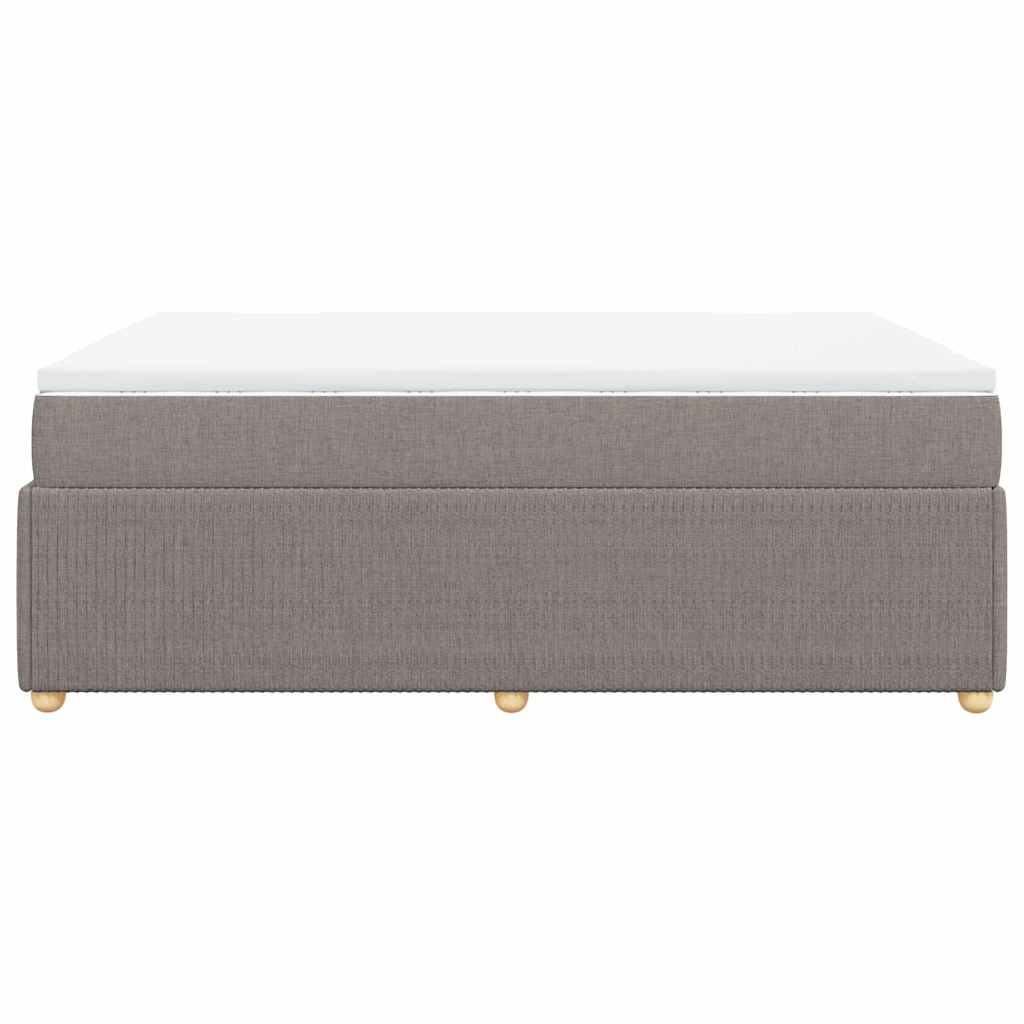 Κρεβάτι Boxspring με Στρώμα Taupe 140x200 εκ. Υφασμάτινο - Pakobazaar