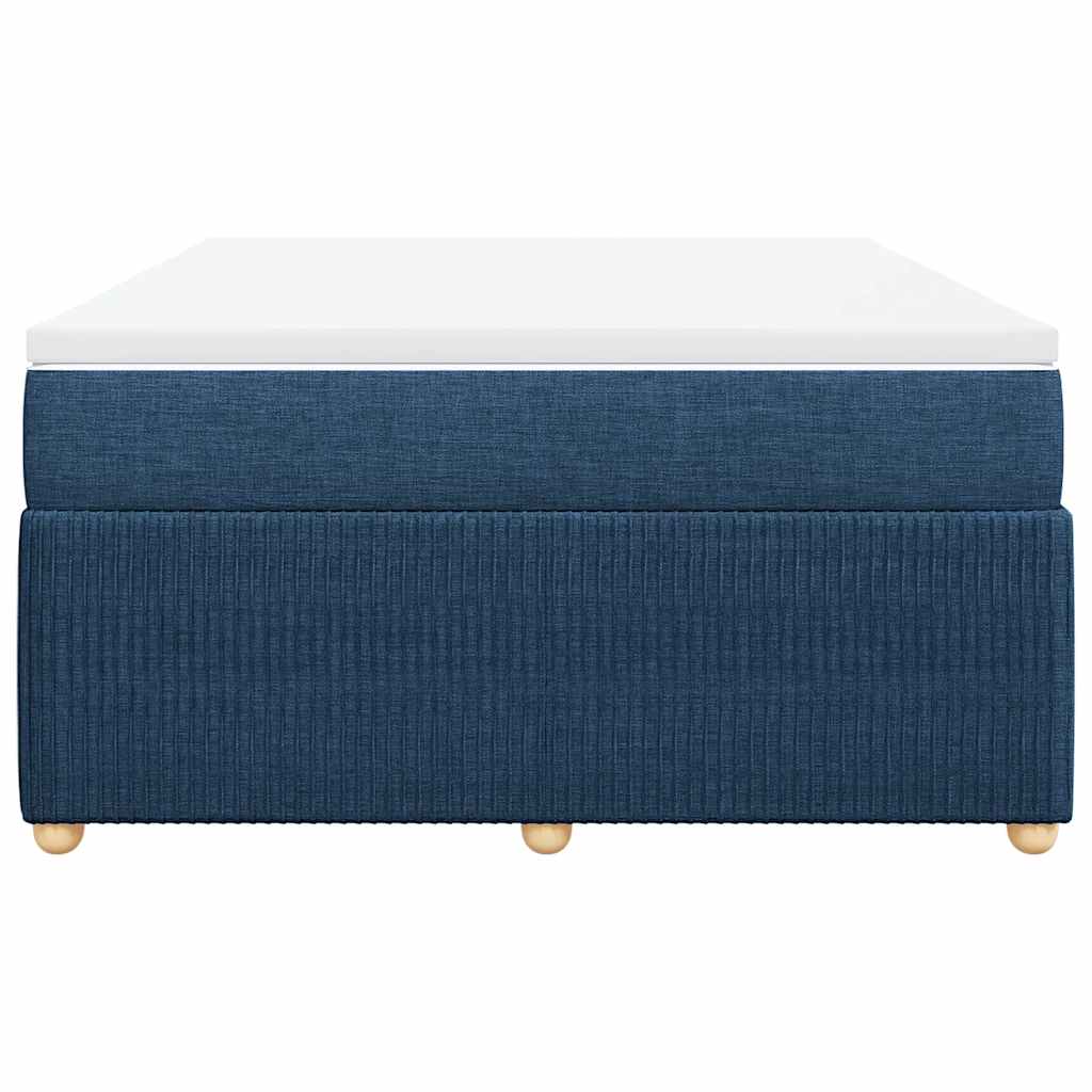 Κρεβάτι Boxspring με Στρώμα Μπλε 140x200 εκ. Υφασμάτινο - Pakobazaar