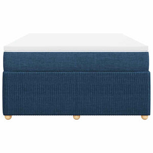 Κρεβάτι Boxspring με Στρώμα Μπλε 140x200 εκ. Υφασμάτινο - Pakobazaar