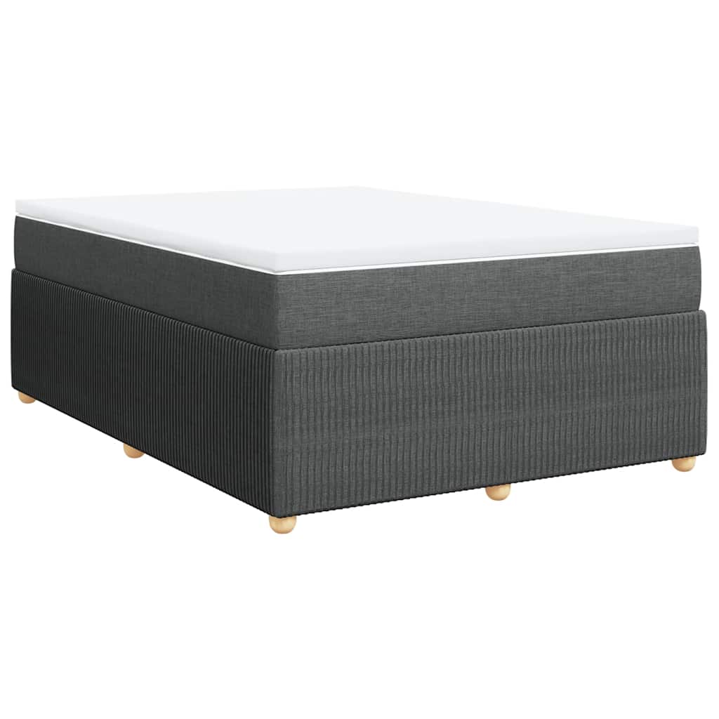 Κρεβάτι Boxspring με Στρώμα Σκούρο Γκρι 160x200 εκ Υφασμάτινο - Pakobazaar