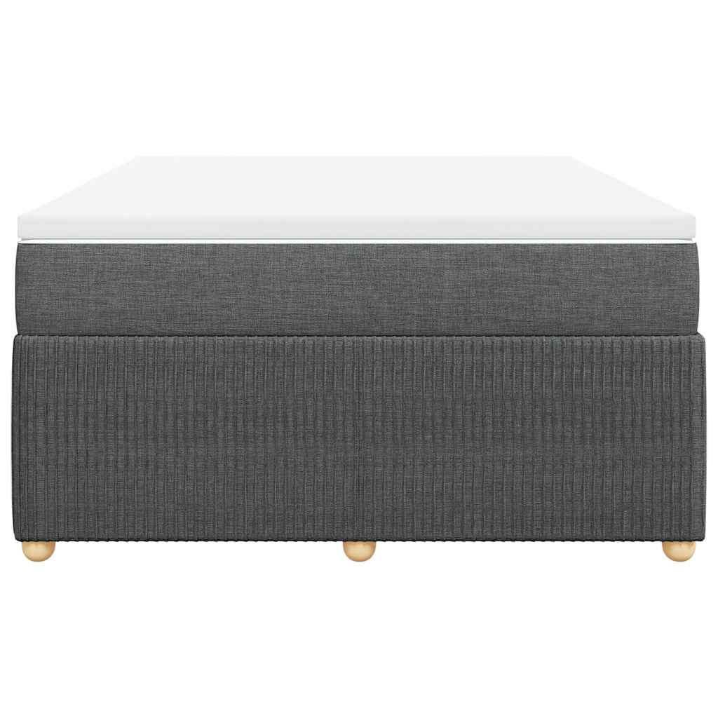 Κρεβάτι Boxspring με Στρώμα Σκούρο Γκρι 160x200 εκ Υφασμάτινο - Pakobazaar
