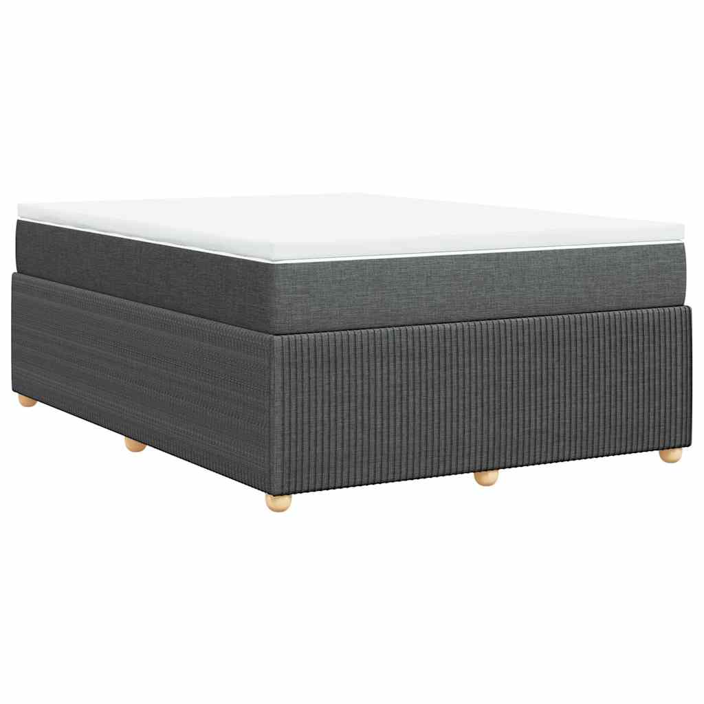 Κρεβάτι Boxspring με Στρώμα Σκούρο Γκρι 160x200 εκ Υφασμάτινο - Pakobazaar