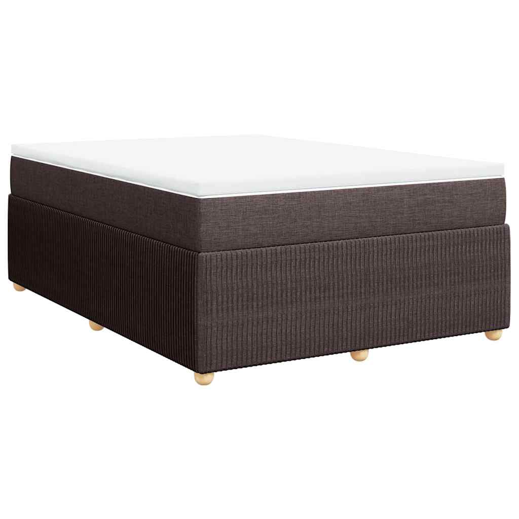 Κρεβάτι Boxspring με Στρώμα Σκούρο Καφέ 160x200 εκ Υφασμάτινο - Pakobazaar