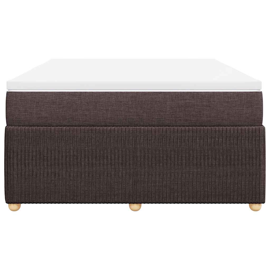 Κρεβάτι Boxspring με Στρώμα Σκούρο Καφέ 160x200 εκ Υφασμάτινο - Pakobazaar