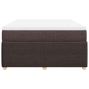Κρεβάτι Boxspring με Στρώμα Σκούρο Καφέ 160x200 εκ Υφασμάτινο - Pakobazaar