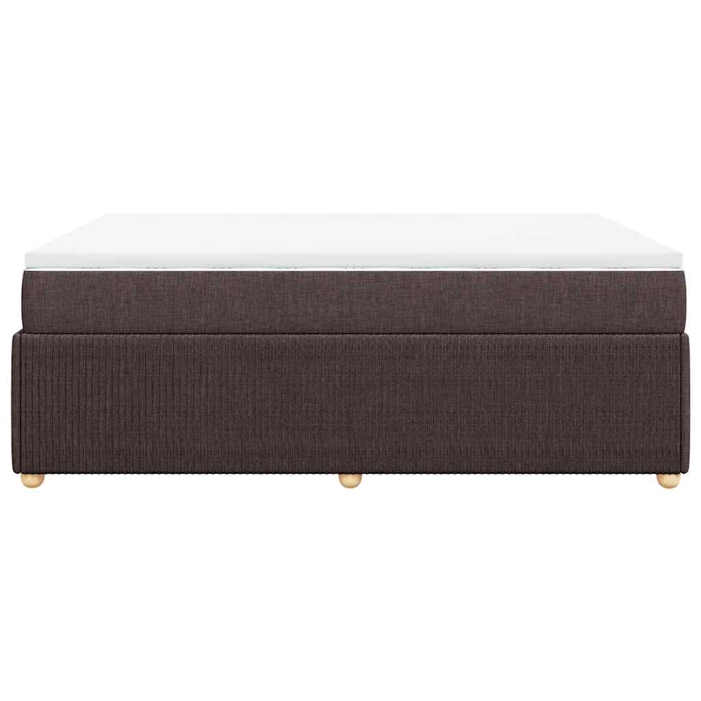 Κρεβάτι Boxspring με Στρώμα Σκούρο Καφέ 160x200 εκ Υφασμάτινο - Pakobazaar