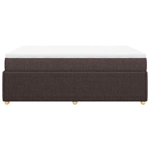 Κρεβάτι Boxspring με Στρώμα Σκούρο Καφέ 160x200 εκ Υφασμάτινο - Pakobazaar