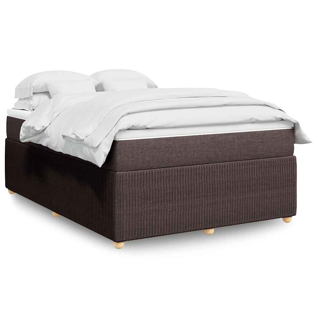 Κρεβάτι Boxspring με Στρώμα Σκούρο Καφέ 160x200 εκ Υφασμάτινο - Pakobazaar