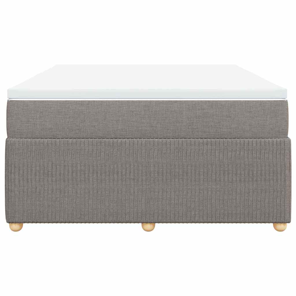 Κρεβάτι Boxspring με Στρώμα Taupe 160x200 εκ. Υφασμάτινο - Pakobazaar