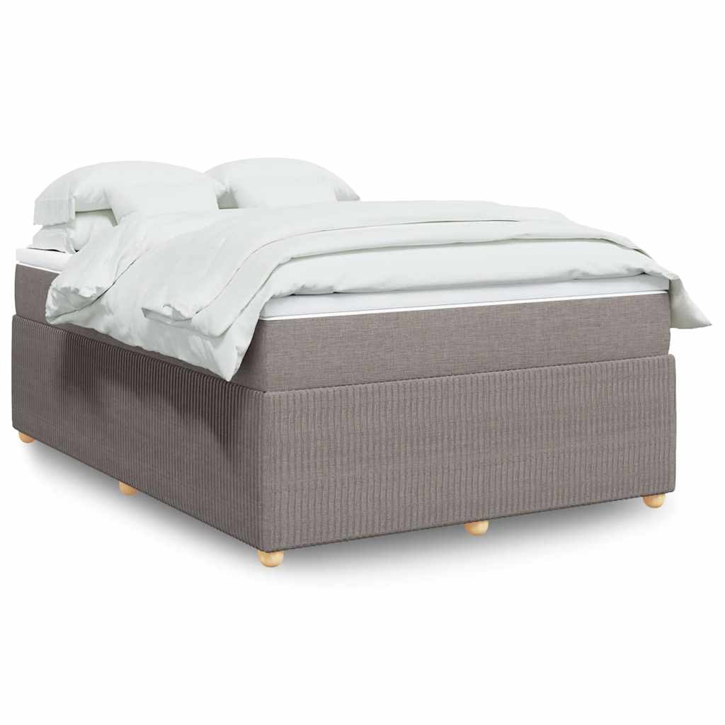 Κρεβάτι Boxspring με Στρώμα Taupe 160x200 εκ. Υφασμάτινο - Pakobazaar
