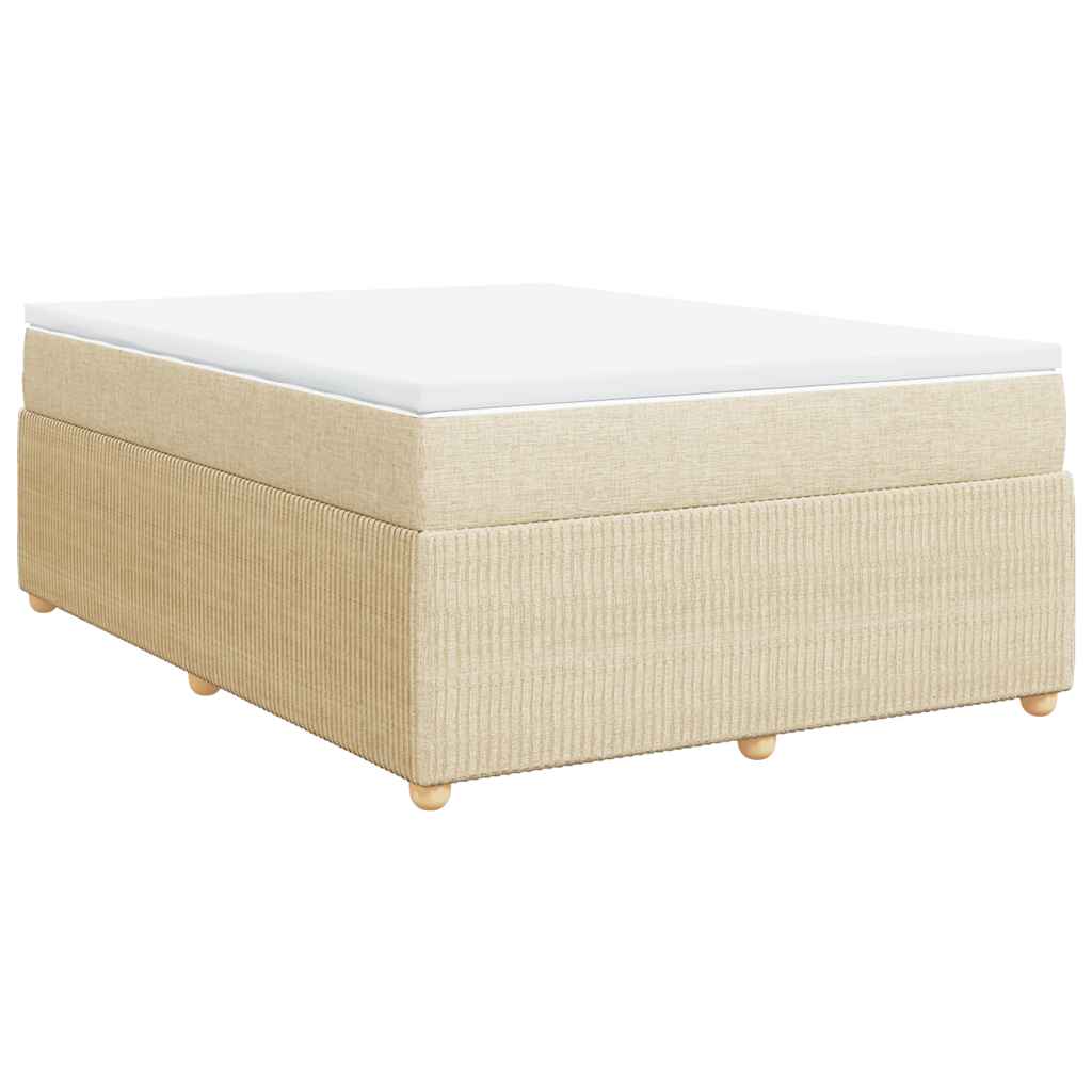 Κρεβάτι Boxspring με Στρώμα Κρεμ 160x200 εκ. Υφασμάτινο - Pakobazaar