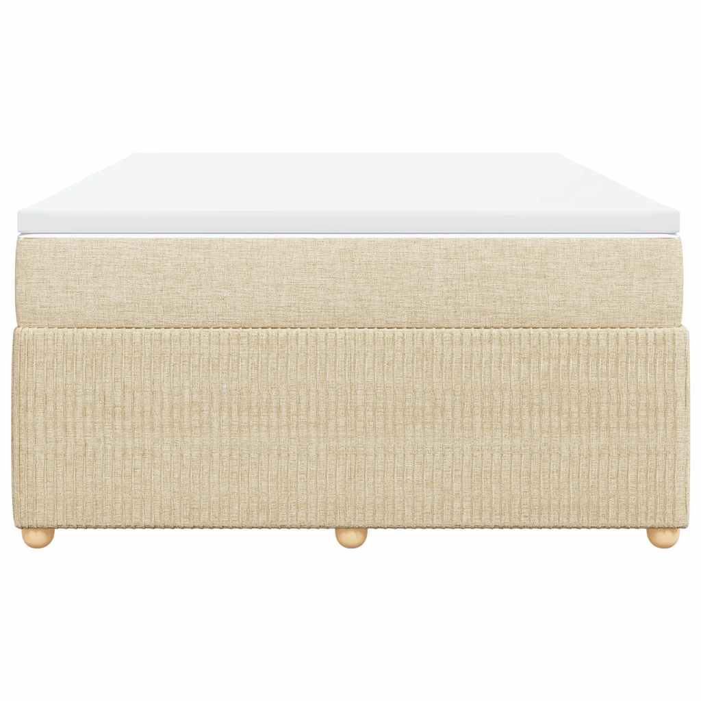 Κρεβάτι Boxspring με Στρώμα Κρεμ 160x200 εκ. Υφασμάτινο - Pakobazaar