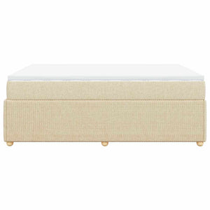 Κρεβάτι Boxspring με Στρώμα Κρεμ 160x200 εκ. Υφασμάτινο - Pakobazaar