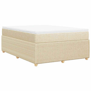 Κρεβάτι Boxspring με Στρώμα Κρεμ 160x200 εκ. Υφασμάτινο - Pakobazaar