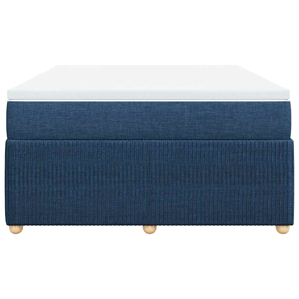 Κρεβάτι Boxspring με Στρώμα Μπλε 160x200 εκ. Υφασμάτινο - Pakobazaar