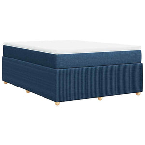 Κρεβάτι Boxspring με Στρώμα Μπλε 160x200 εκ. Υφασμάτινο - Pakobazaar