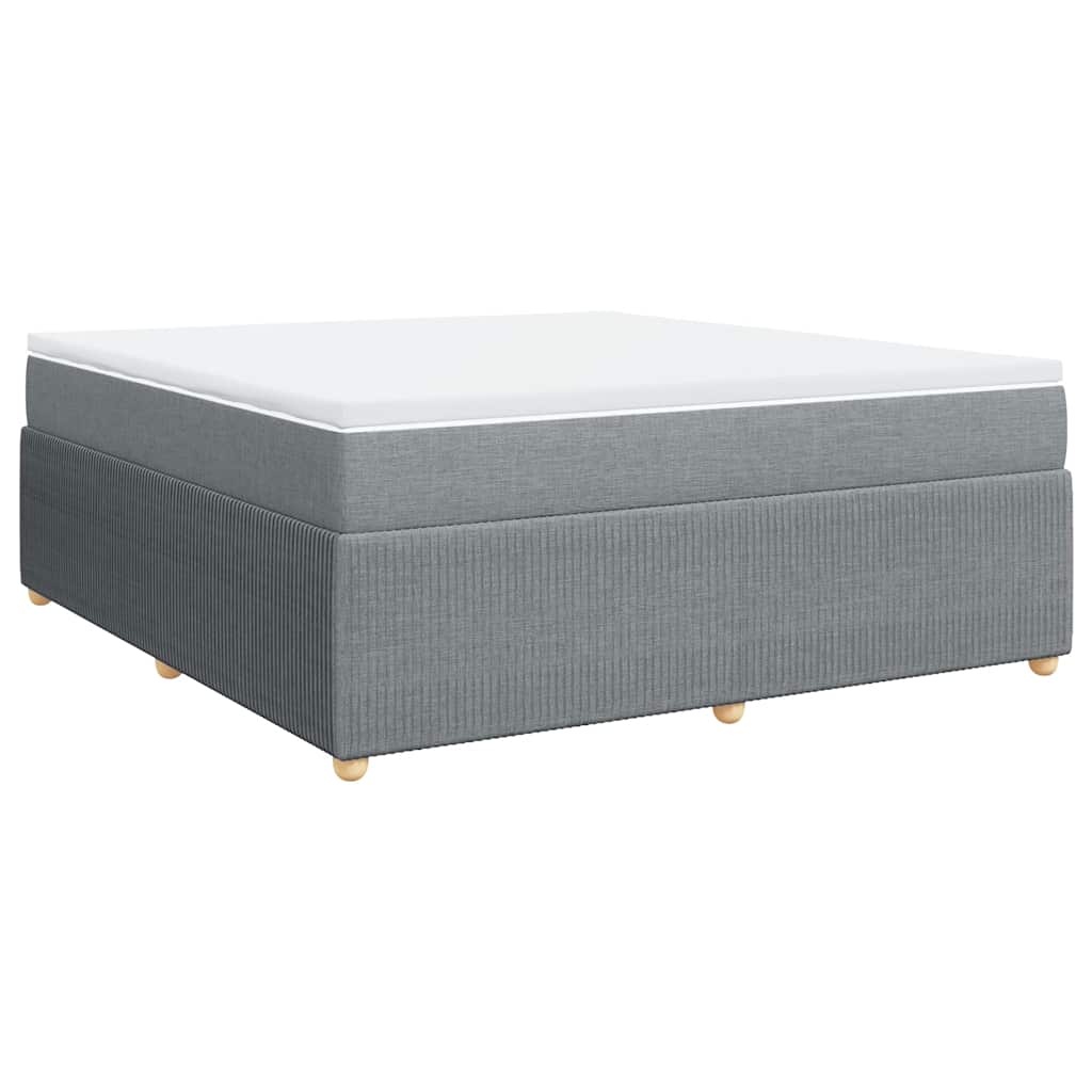 Κρεβάτι Boxspring με Στρώμα Ανοιχτό Γκρι 180x200 εκ. Υφασμάτινο - Pakobazaar