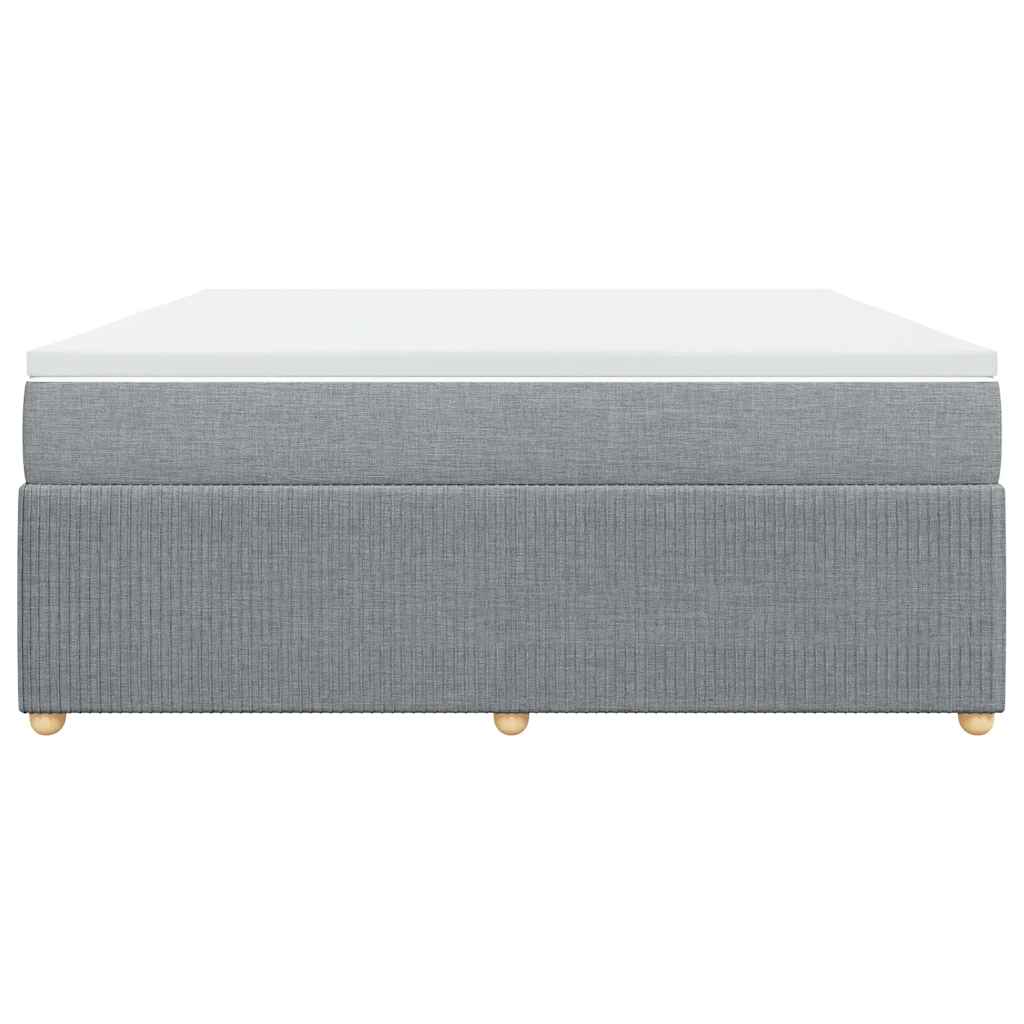 Κρεβάτι Boxspring με Στρώμα Ανοιχτό Γκρι 180x200 εκ. Υφασμάτινο - Pakobazaar
