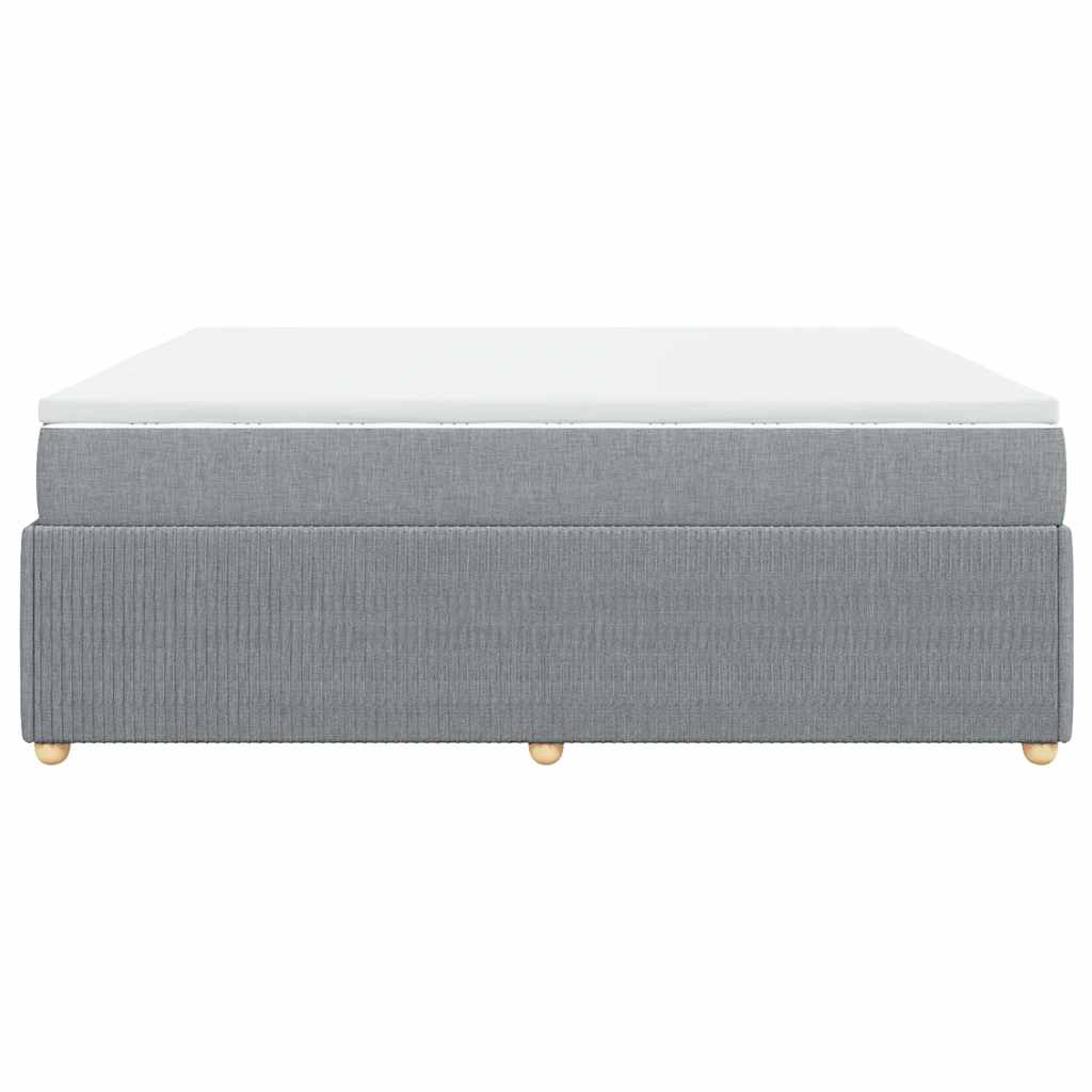 Κρεβάτι Boxspring με Στρώμα Ανοιχτό Γκρι 180x200 εκ. Υφασμάτινο - Pakobazaar