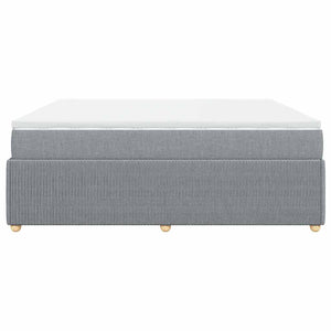 Κρεβάτι Boxspring με Στρώμα Ανοιχτό Γκρι 180x200 εκ. Υφασμάτινο - Pakobazaar