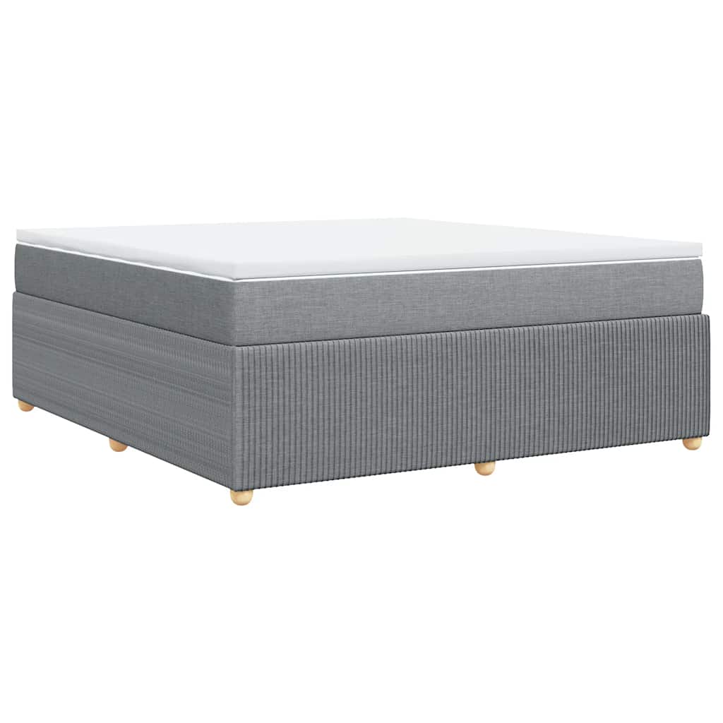 Κρεβάτι Boxspring με Στρώμα Ανοιχτό Γκρι 180x200 εκ. Υφασμάτινο - Pakobazaar