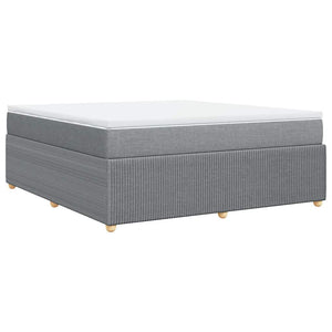 Κρεβάτι Boxspring με Στρώμα Ανοιχτό Γκρι 180x200 εκ. Υφασμάτινο - Pakobazaar