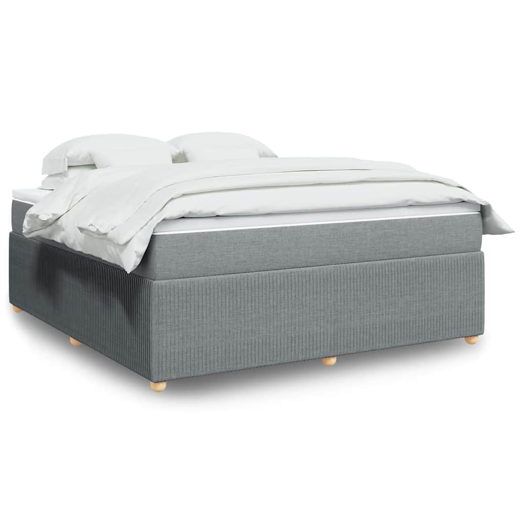 Κρεβάτι Boxspring με Στρώμα Ανοιχτό Γκρι 180x200 εκ. Υφασμάτινο - Pakobazaar