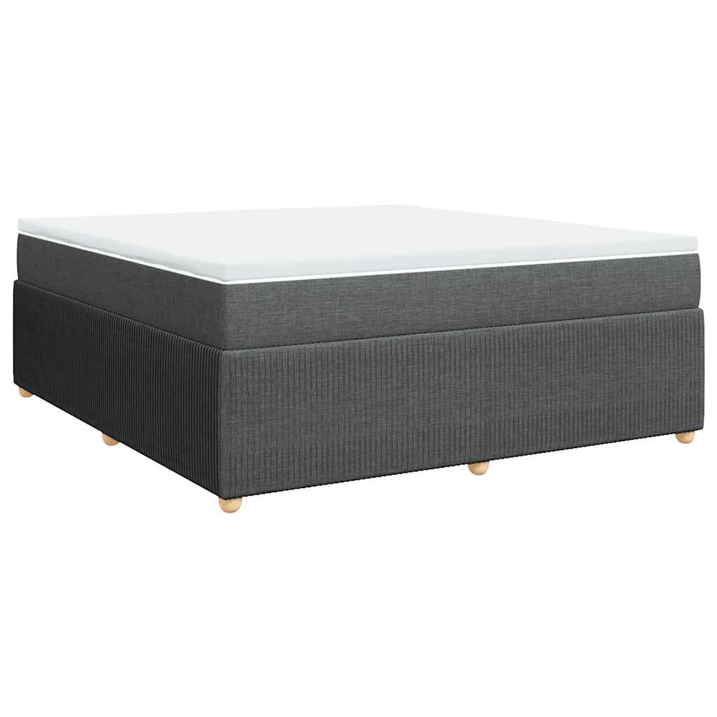 Κρεβάτι Boxspring με Στρώμα Σκούρο Γκρι 180x200 εκ Υφασμάτιν - Pakobazaar