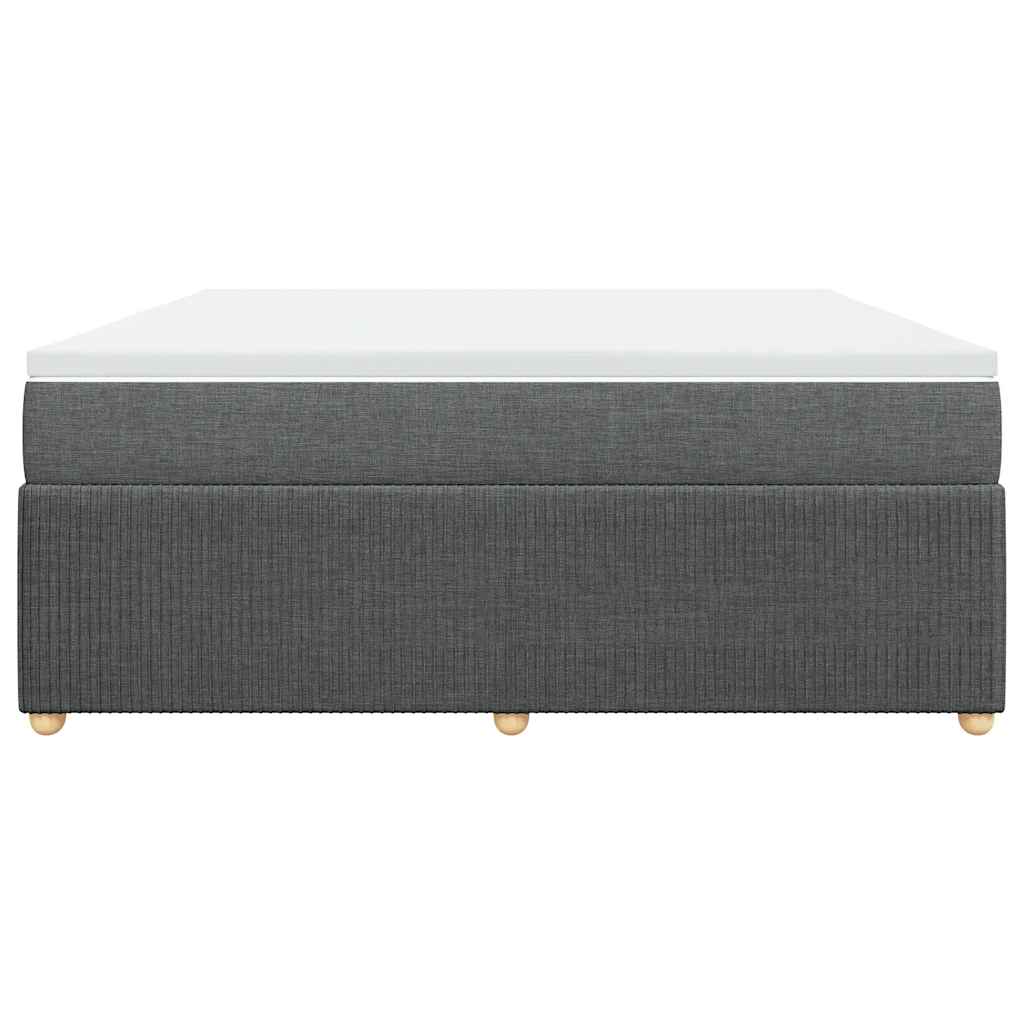 Κρεβάτι Boxspring με Στρώμα Σκούρο Γκρι 180x200 εκ Υφασμάτιν - Pakobazaar