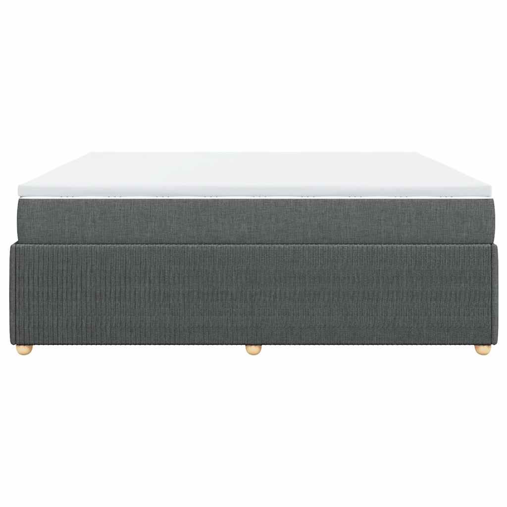 Κρεβάτι Boxspring με Στρώμα Σκούρο Γκρι 180x200 εκ Υφασμάτιν - Pakobazaar