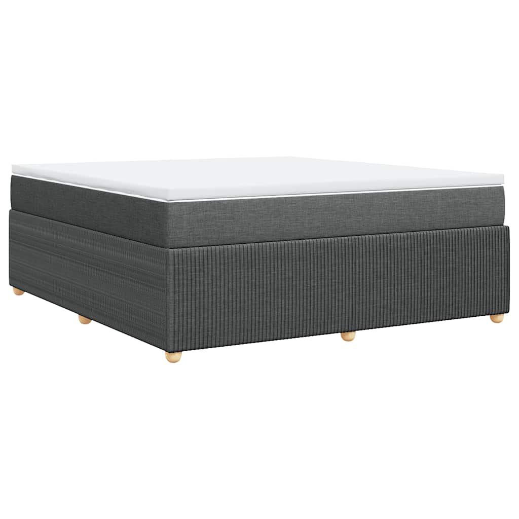Κρεβάτι Boxspring με Στρώμα Σκούρο Γκρι 180x200 εκ Υφασμάτιν - Pakobazaar