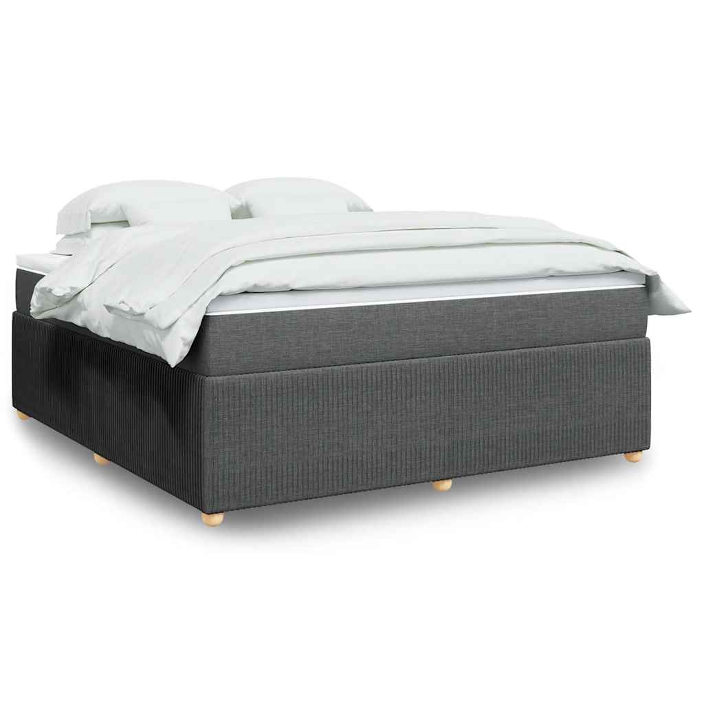 Κρεβάτι Boxspring με Στρώμα Σκούρο Γκρι 180x200 εκ Υφασμάτιν - Pakobazaar