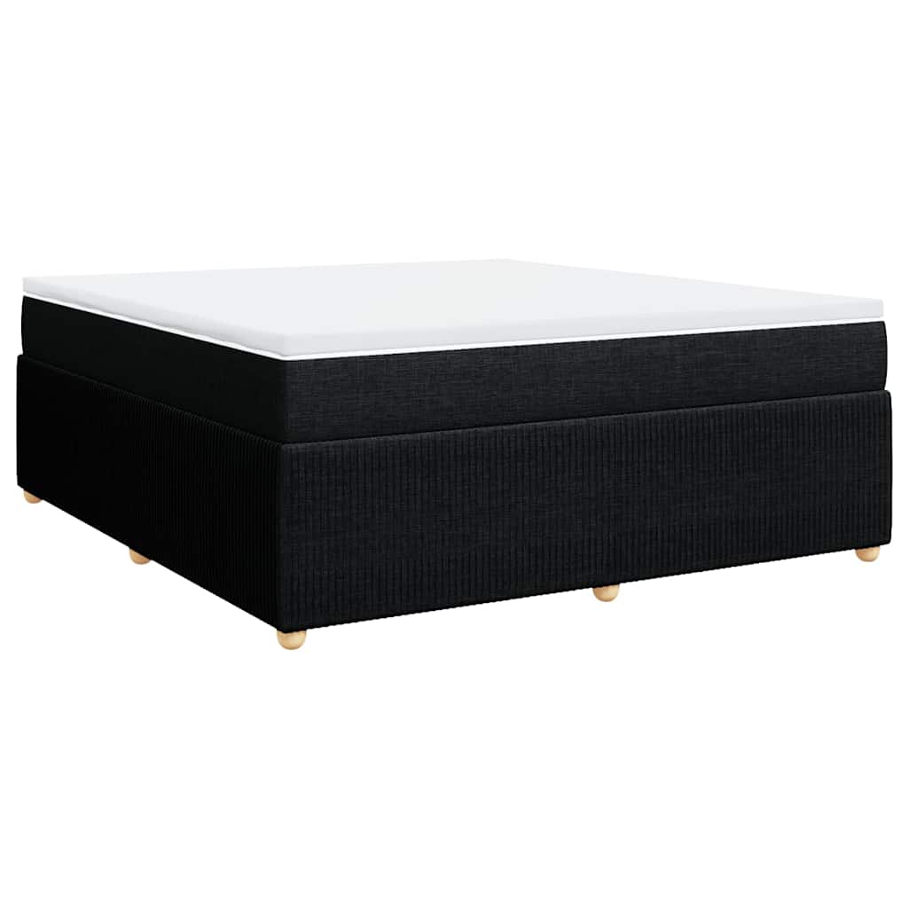 Κρεβάτι Boxspring με Στρώμα Μαύρο 180x200 εκ. Υφασμάτινο - Pakobazaar