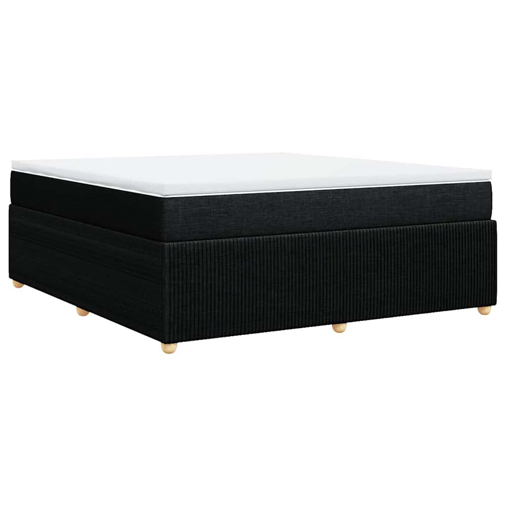 Κρεβάτι Boxspring με Στρώμα Μαύρο 180x200 εκ. Υφασμάτινο - Pakobazaar