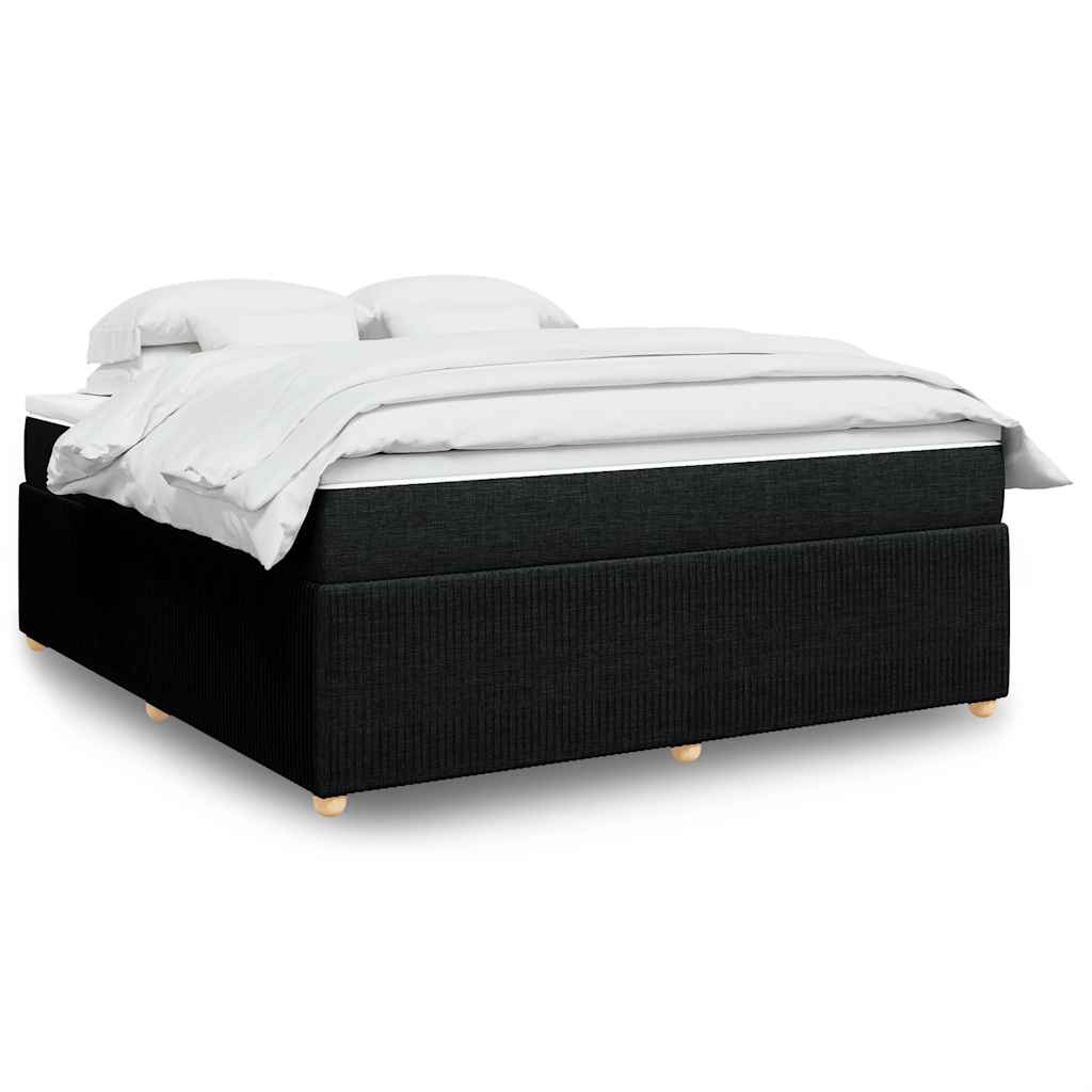Κρεβάτι Boxspring με Στρώμα Μαύρο 180x200 εκ. Υφασμάτινο - Pakobazaar