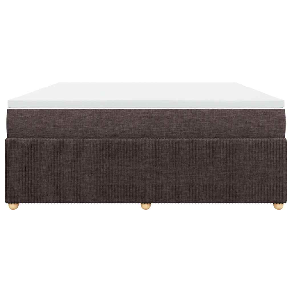 Κρεβάτι Boxspring με Στρώμα Σκούρο Καφέ 180x200 εκ Υφασμάτινο - Pakobazaar