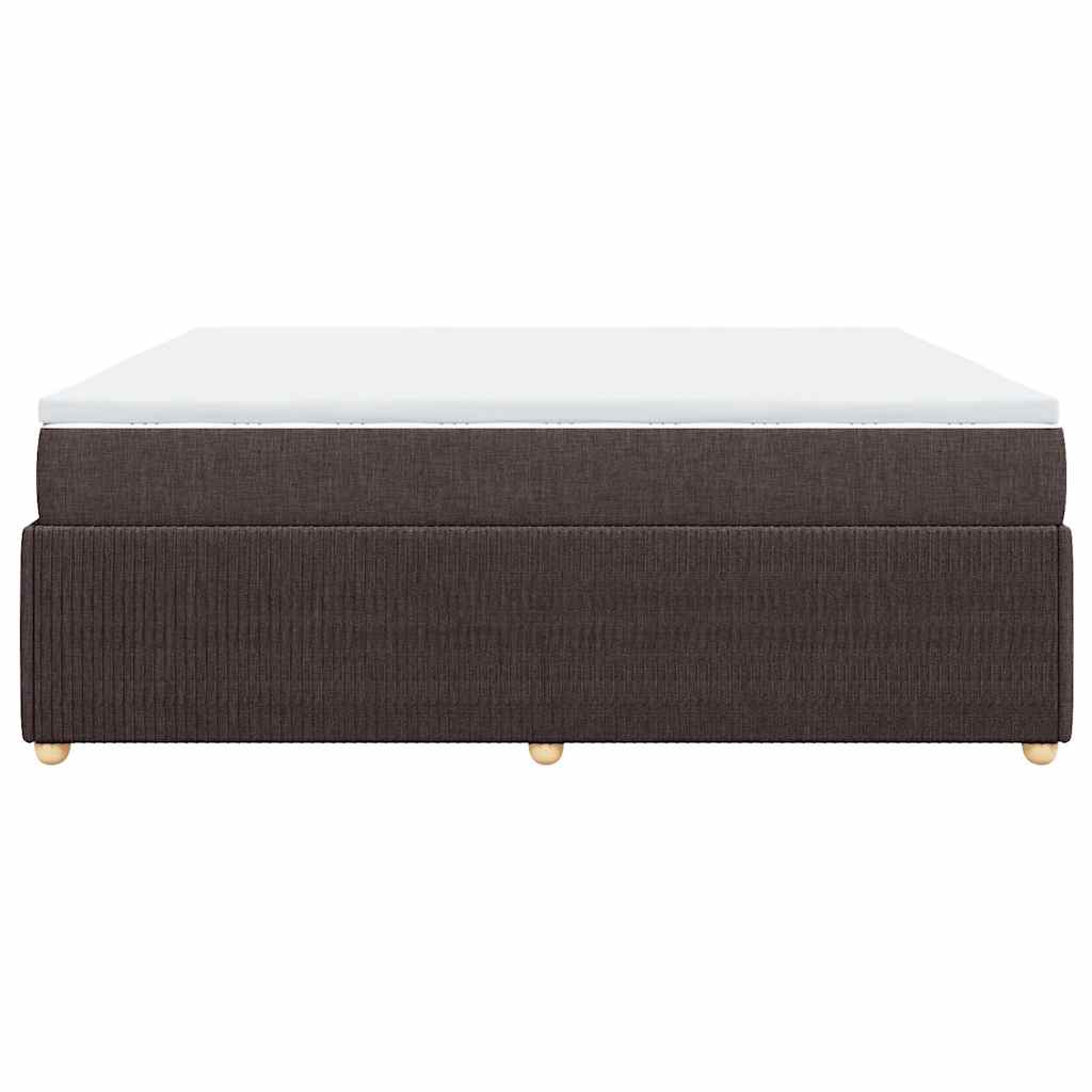 Κρεβάτι Boxspring με Στρώμα Σκούρο Καφέ 180x200 εκ Υφασμάτινο - Pakobazaar