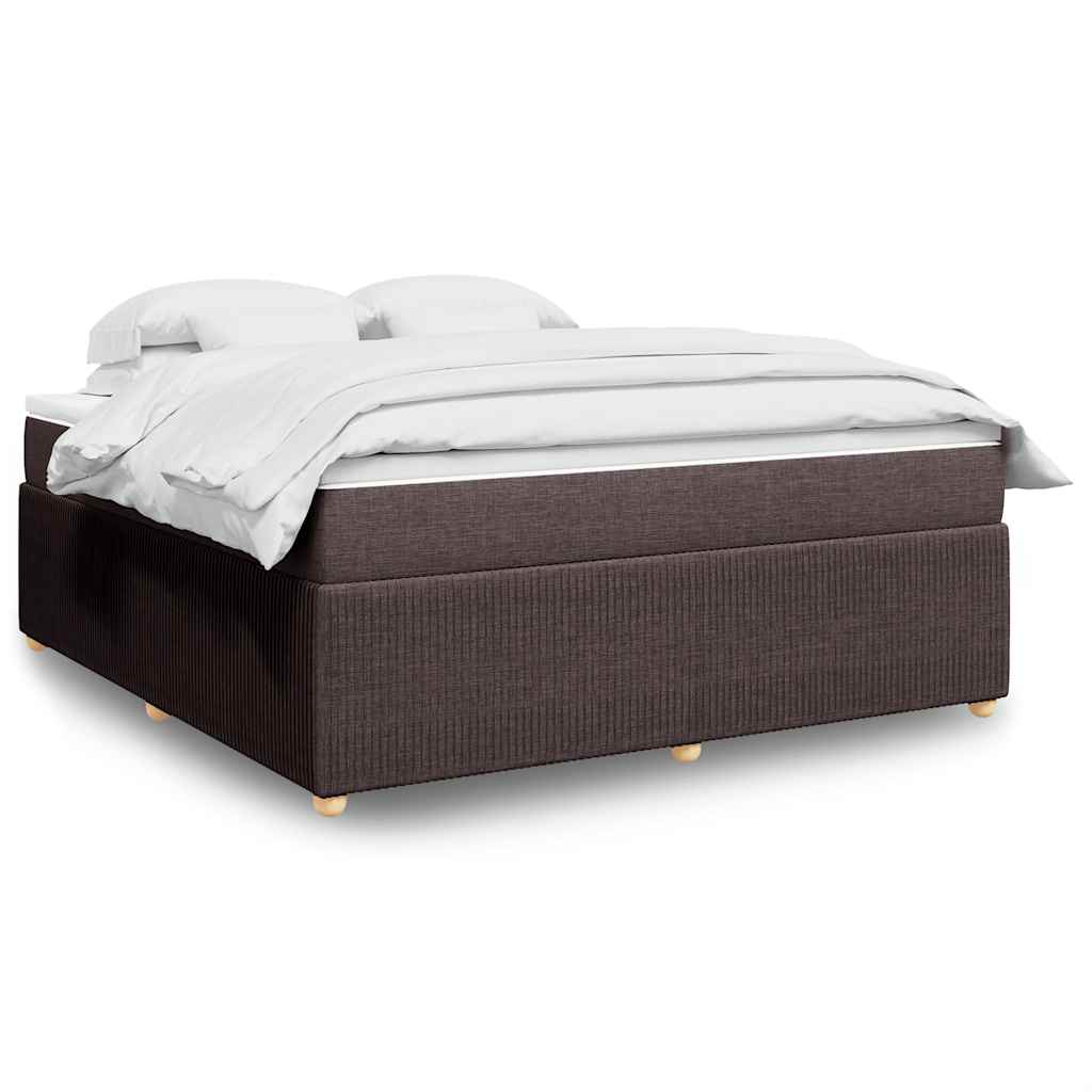 Κρεβάτι Boxspring με Στρώμα Σκούρο Καφέ 180x200 εκ Υφασμάτινο - Pakobazaar