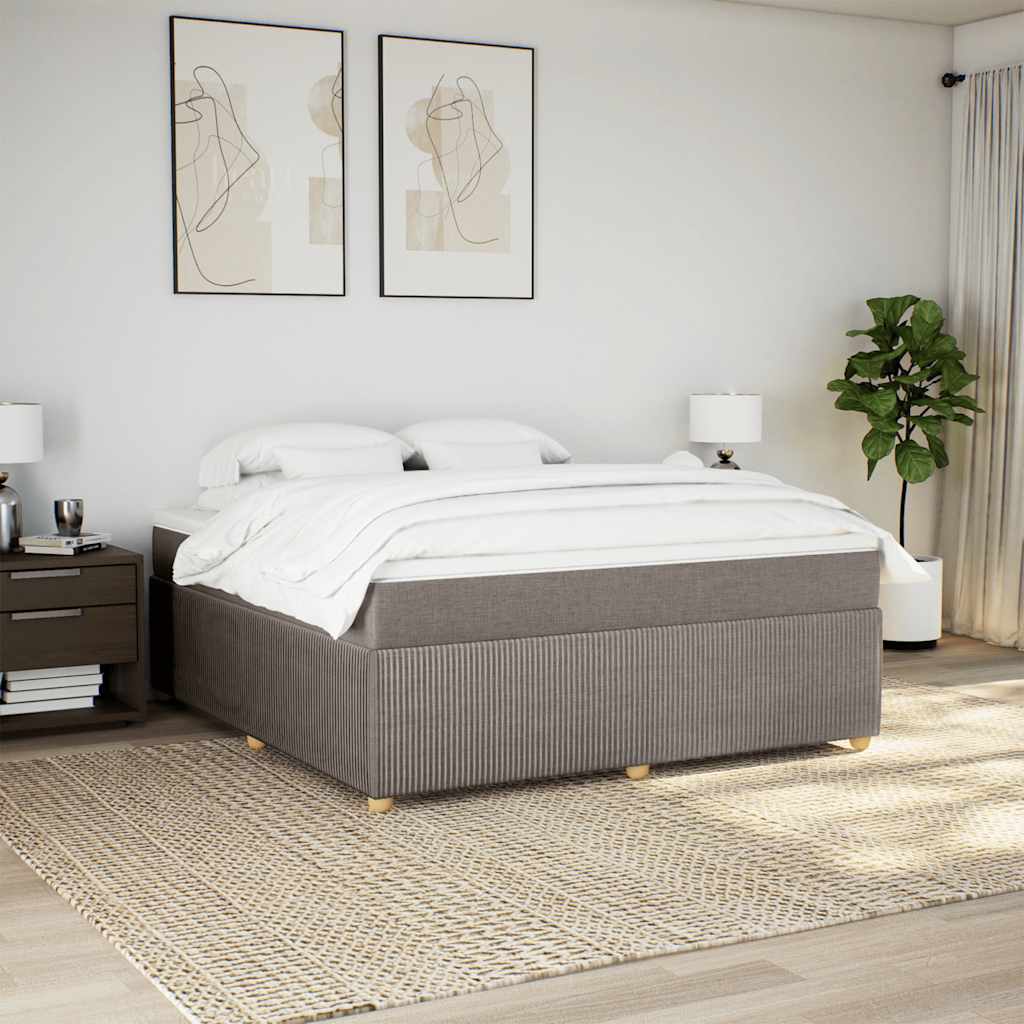Κρεβάτι Boxspring με Στρώμα Taupe 180x200 εκ. Υφασμάτινο