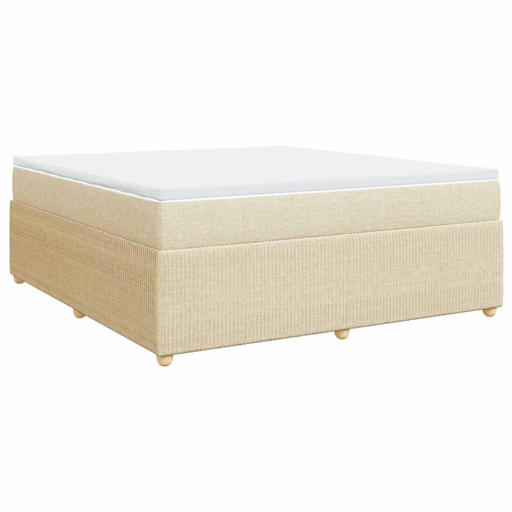 Κρεβάτι Boxspring με Στρώμα Κρεμ 180x200 εκ. Υφασμάτινο - Pakobazaar