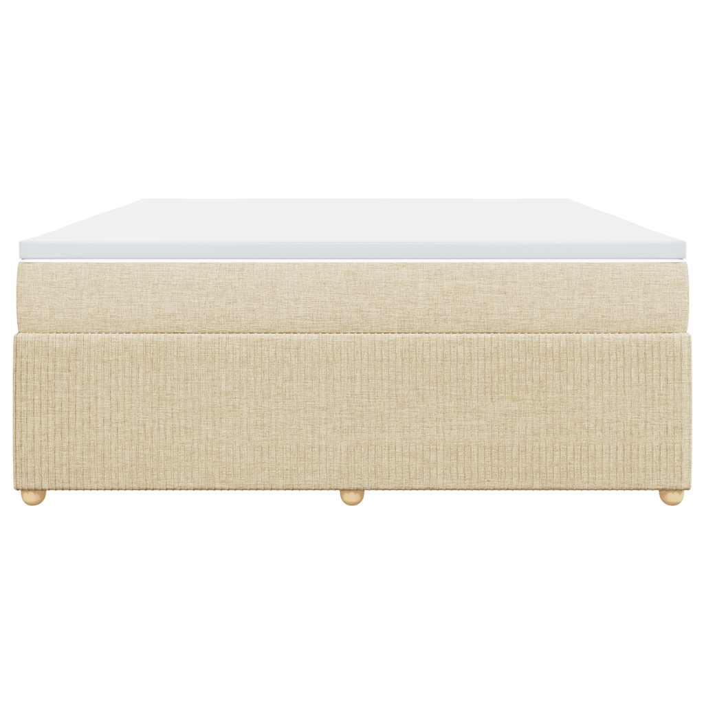 Κρεβάτι Boxspring με Στρώμα Κρεμ 180x200 εκ. Υφασμάτινο - Pakobazaar