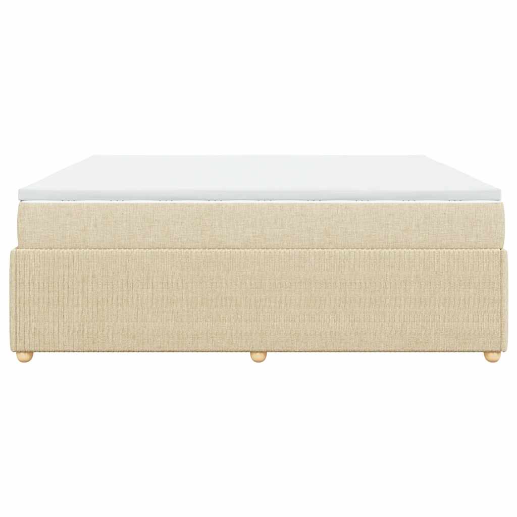 Κρεβάτι Boxspring με Στρώμα Κρεμ 180x200 εκ. Υφασμάτινο - Pakobazaar