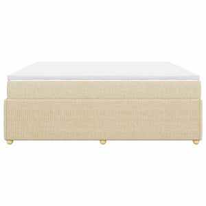 Κρεβάτι Boxspring με Στρώμα Κρεμ 180x200 εκ. Υφασμάτινο - Pakobazaar